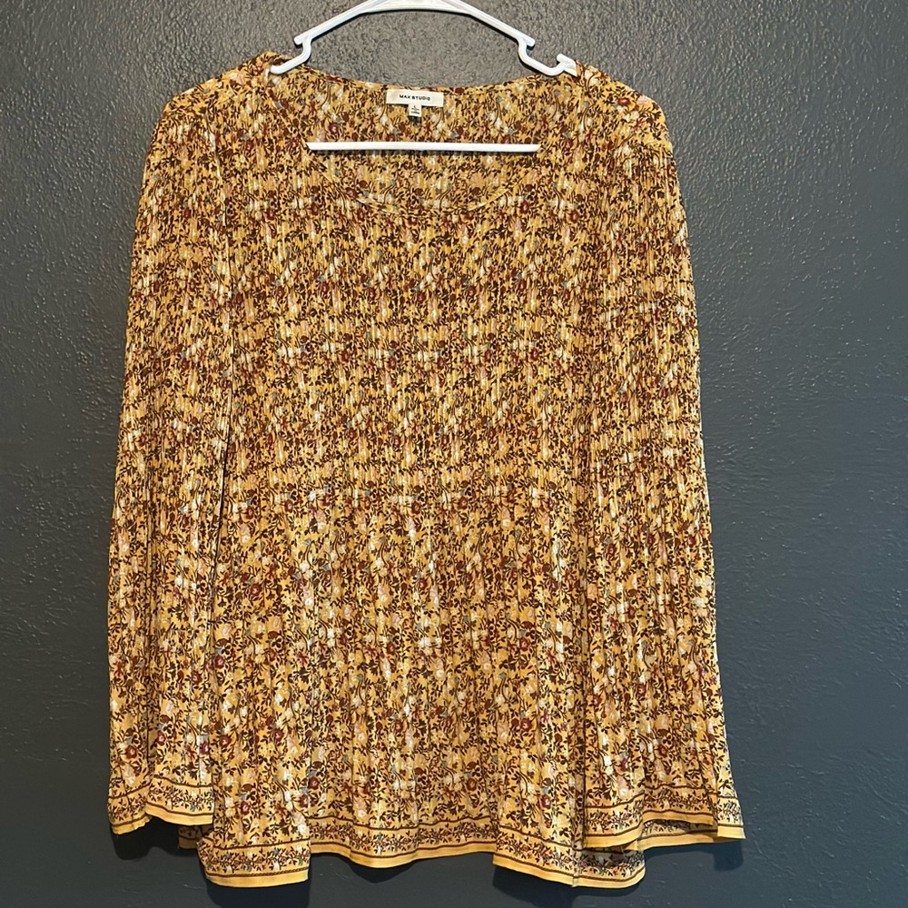 Max Studio Yellow Floral Blouse